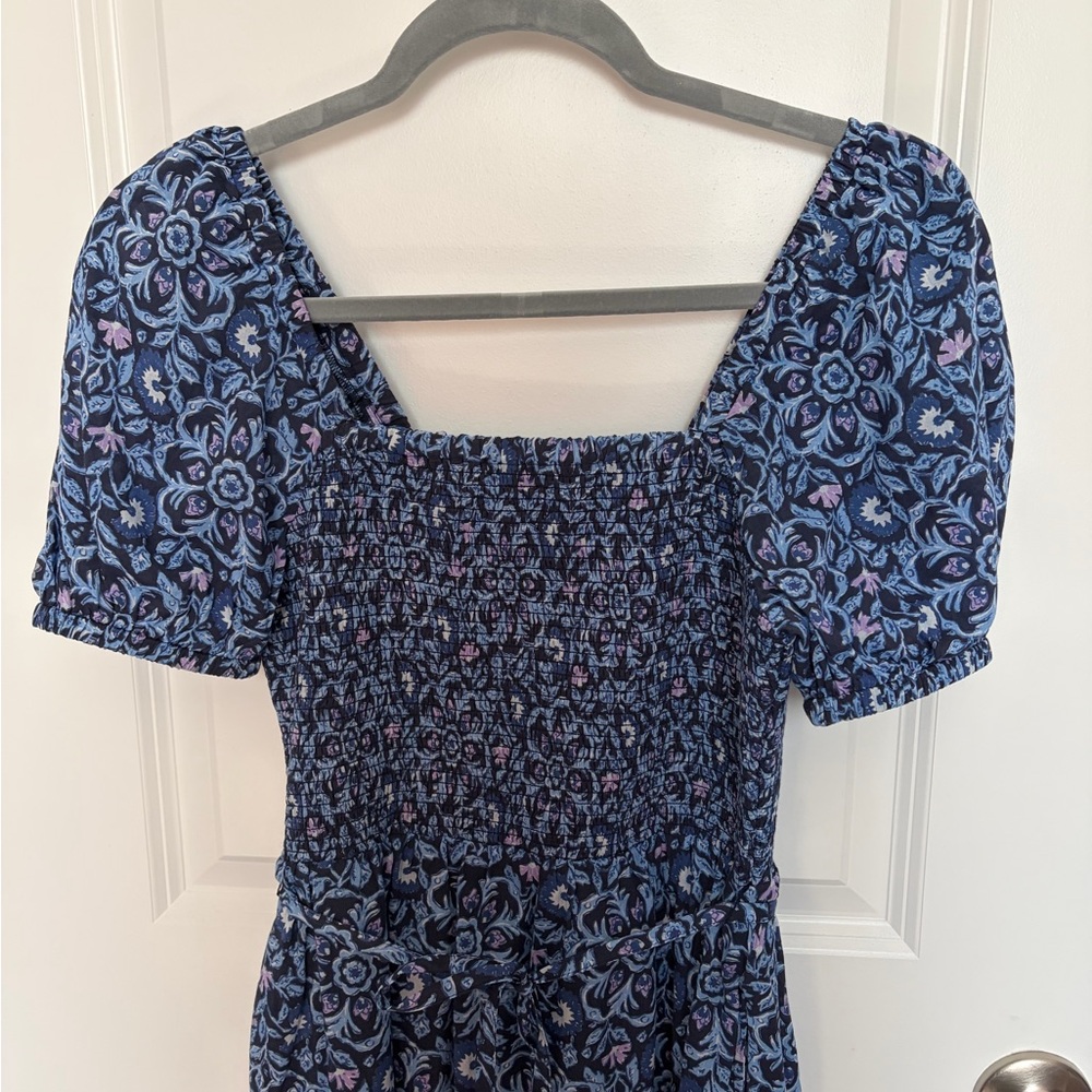 Vineyard Vines Blue Spring Summer Floral Puff Sleeve Midi Dress - Size XS